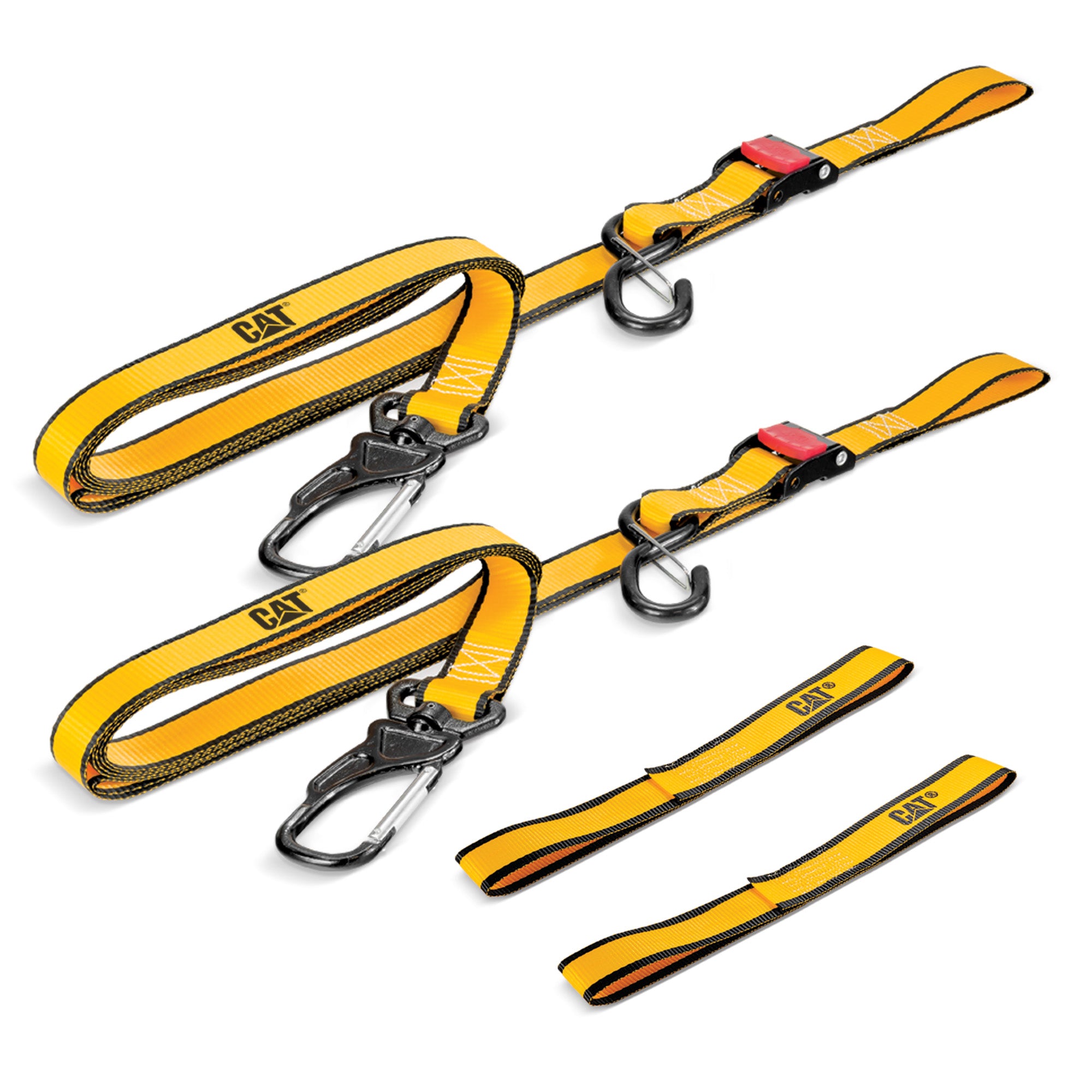 AA Products Heavy Duty Ratchet Tie Down Straps with Double J-Hooks (RS)