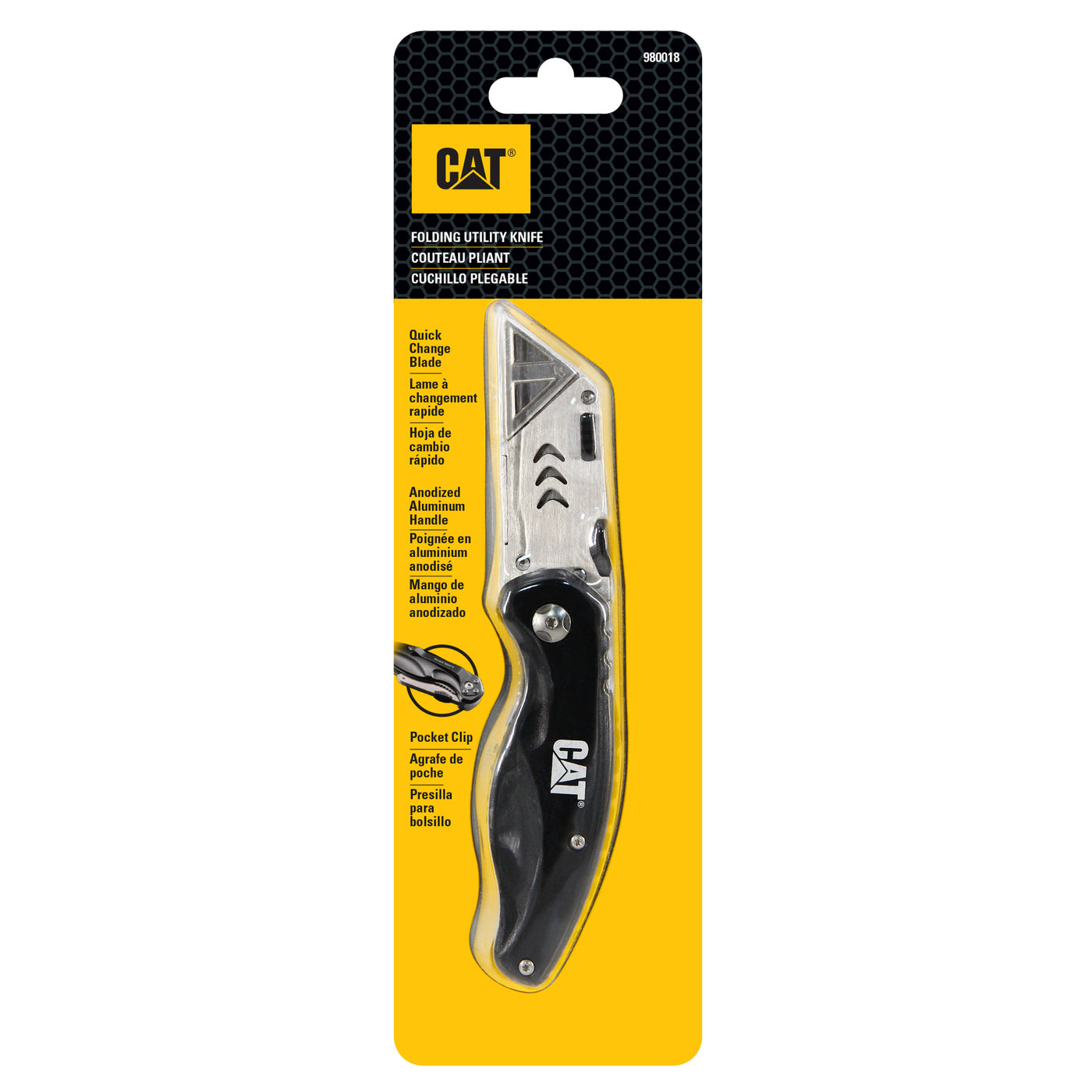 Caterpillar - 4 Pc. Mft, Folding Knife, Pocket Tool Set, Tool Sets, Knives/Blades  - No Utility, Knives - Folding (980103) 